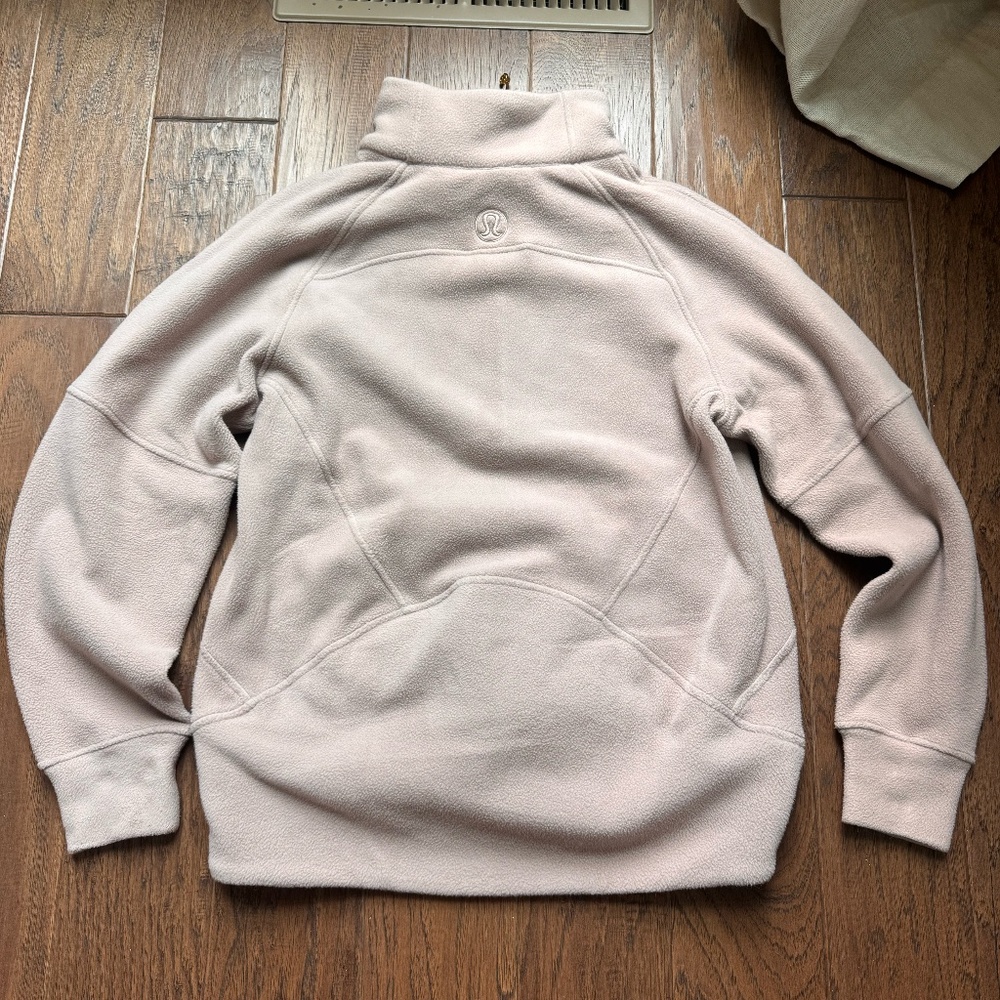Lululemon Scuba Tumbled Fleece Funnel-Neck Half Zip - Pale Pink - Size XS/S - Picture 4 of 7